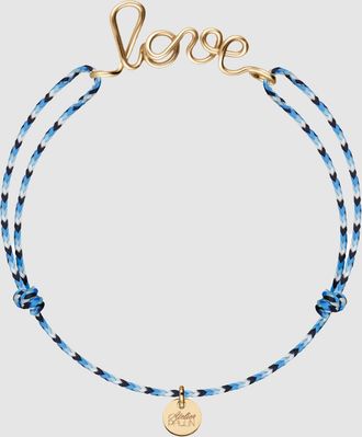 Atelier Paulin Bracelet Cordon Slim Knot Love Gold Filled Bleu