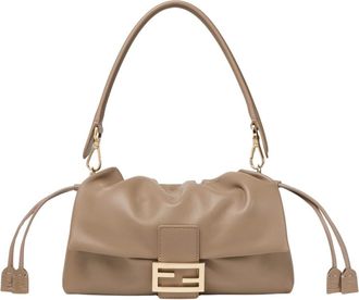 Fendi Tassen, Dames, Beige, ONE Size, Leer, Medium Baguette Soft tas