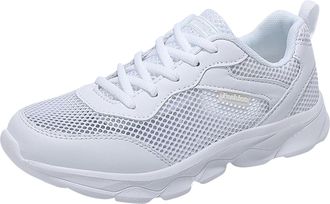 Generic 2026 Running Shoes Womens Summer Fashion Mesh Perforated Breathable Sports Non Slip Casual Comfortable (White, 4.5)