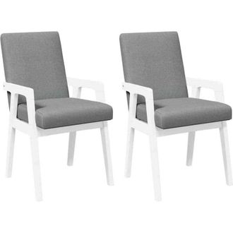 vidaXL Vidaxl - Sedie da Pranzo con Cuscini 2 pz Bianco Legno Massello di Hevea