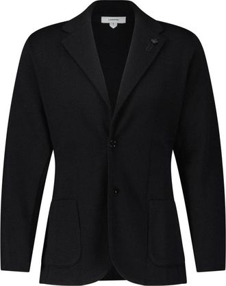 Lardini Klassieke Wollen Gebreide Blazer - Heren - Blazers - Zwart - L - Wol - Jassen