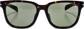 Eyewear by David Beckham Klassieke vierkante zonnebril van acetaat - Heren - Zonnebrillen - Bruin - ONE Size - Leer - Accessoires