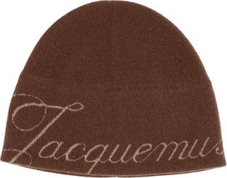 Jacquemus Brown Logo Beanie Cap