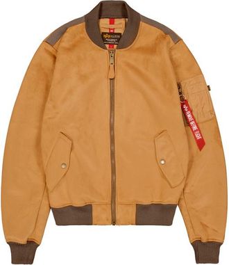 Alpha Industries Alpha Industries Mens MA-1 Faux Suede Bomber Jacket - Brown - Size X-Large