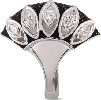 Luxury Bazaar Anello a sigillo in platino con diamanti - Argento