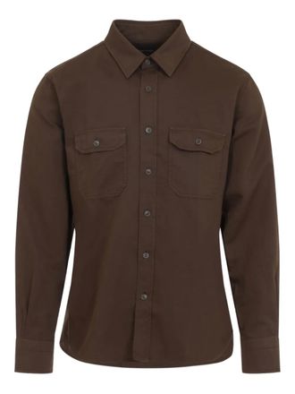 Tom Ford pocket shirt - men - Cotton/Linen/Flax - 43 - Brown