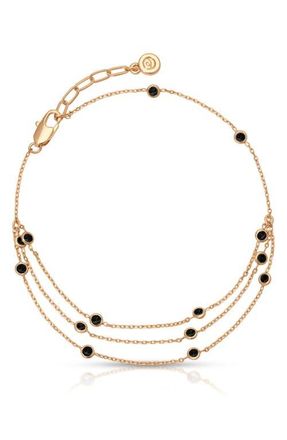 Ettika Fine Details Cubic Zirconia Anklet in Black at Nordstrom