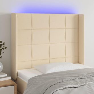 vidaXL Cabecero Con Led De Tela Color Crema 93x16x118/128 Cm Vidaxl