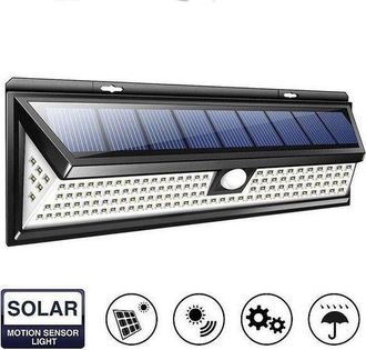 OEM Aplique Solar De Pared Para Exteriores De 118 Led Con Sensor De Movimiento, 1000 L&uacute;menes, Clasificaci&oacute;n Ip65, Aplique Solar De Pared Para Jard&iacute;n