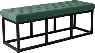 Clp Banco Polson Tapizado En Terciopelo Verde 120 Cm
