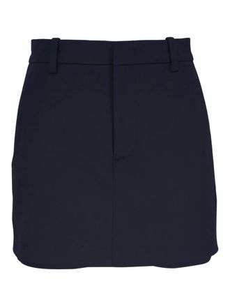 Vince straight mini skirt - women - Elastane/Cotton - 4 - Blue