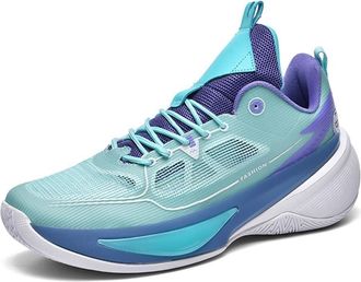Generic Mens Basketball Shoes are Lightweight Breathable Shock-Absorbing Wear-Resistant Outdoor Sports Training Boots Walking Shoes(White Purple,5.5 UK)