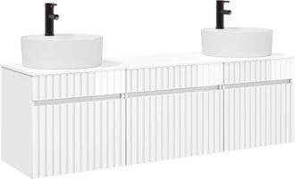 vidaXL Juego De Muebles De Ba&ntilde;o 3 Uds. Blanco Brillante Vidaxl