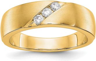 Diamond2Deal 14k Gold Lab Grown Diamond Wedding Band Ring 1/5Ct Clarity- VS Color- D-E