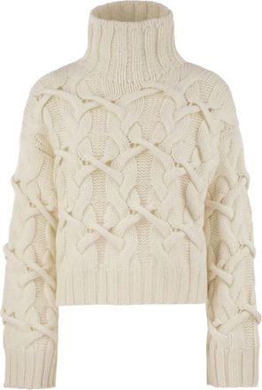 Brunello Cucinelli Maglione in cashmere a collo alto - Bianco