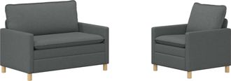 vidaXL Juego De Sof&aacute; 2 Uds. Gris Oscuro Tela Vidaxl
