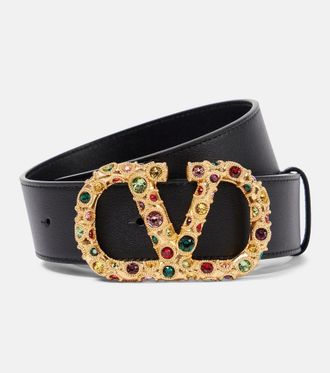 Valentino Garavani VLogo Signature embellished leather belt