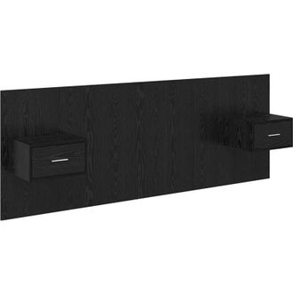 vidaXL Headboard with Cabinet 3 pcs Black Oak Engineered Wood vidaXL