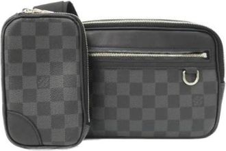 Louis Vuitton Pre-owned Damier Graphite Scott Messenger Shoulder Bag - Dames - Vintage Heuptassen - Zwart - ONE Size - Vintage