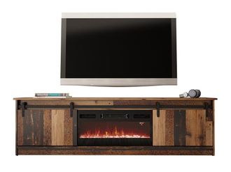 Mirjan24 Mueble Tv Charlotte 165, Negro, N&uacute;mero De Puertas: 2, N&uacute;mero De Cajones: 0, 200x57x35cm, Led