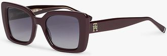 Tommy Hilfiger Womens Bold Butterfly Frame Sunglasses - Brown