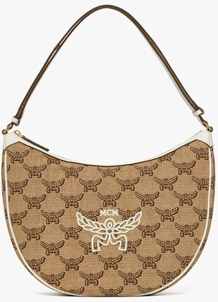 MCM Himmel Ascending Moon Hobo In Lauretos Raffia Jacquard