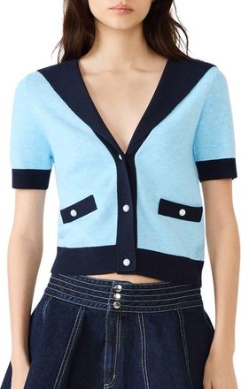Steve Madden Aden Crop Sailor Sweater in Surf Blue at Nordstrom, Size X-Small