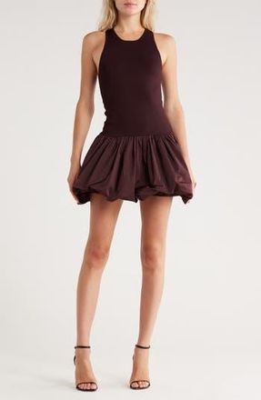 A.L.C. Eloise Sleeveless Bubble Hem Minidress in Chocolate Plum at Nordstrom Rack, Size Small
