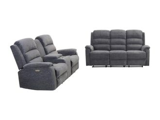 VENTE-UNIQUE.COM Poli&eacute;ster 5 plazas gris 187x95cm