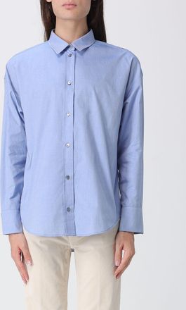 Max Mara S Max Mara Camicia slim fit in cotone con logo ricamato a contrasto