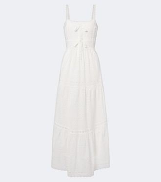 Ulla Johnson Vestido midi Constance de bordado ingl&eacute;s