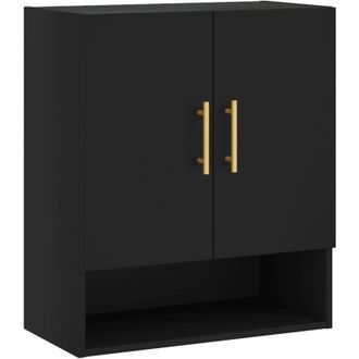vidaXL Armario De Pared Madera De Ingenier&iacute;a Negro 60x31x70 Cm Vidaxl