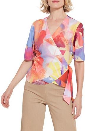 Lyssé Juno Front Tie Wrap Top in Zesty Shades at Nordstrom Rack, Size X-Small