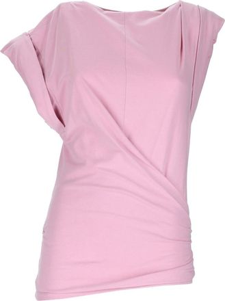 Isabel Marant Pink Solid Boat Neck T-Shirt