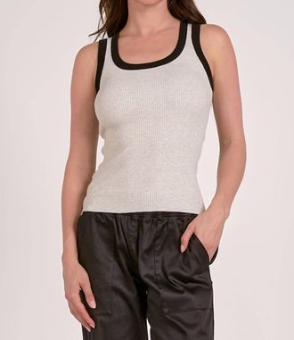 Elan Robbie Tank Top In Grey Black