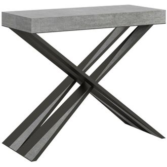 Itamoby Consola Dise&ntilde;o Extensible 90 X 40 - 300 Cm Mesa Moderna Diago Concrete