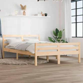 vidaXL Vidaxl - Estructura De Cama Doble Sin Colch&oacute;n Madera Maciza 150x200 Cm