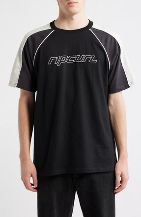 Rip Curl Logo Panel T-Shirt in Black at Nordstrom, Size Xx-Large