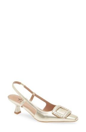 Aquatalia Arabella Kitten Heel Weatherproof Slingback Pump in Platino at Nordstrom Rack, Size 7.5