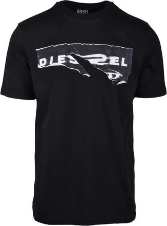 Diesel Katoenen T-shirt - Heren - T-shirts - Zwart - XL - Katoen - Tops