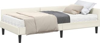 vidaXL Estructura De Cama Esquina Con Colch&oacute;n 2 Uds. Crema 90 X 190 Cm Vidaxl