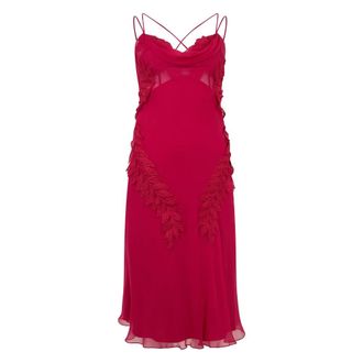 Alberta Ferretti Knee-length Dress with Thin Straps - female - Alberta Ferretti - Party Dresses - Red - 2XS - Dresses