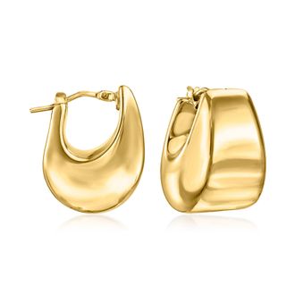 Ross-Simons Italian 18kt Gold Over Sterling Graduated Hoop Earrings