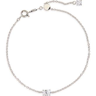 Nadri Modern Love Small Oval Cubic Zirconia Bracelet in Rhodium at Nordstrom Rack