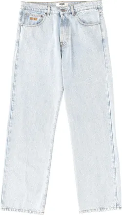 Msgm Embroidered Logo Jeans - Blue