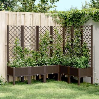 vidaXL Jardinera Con Enrejado Pp Marr&oacute;n 160x120x142 Cm Vidaxl