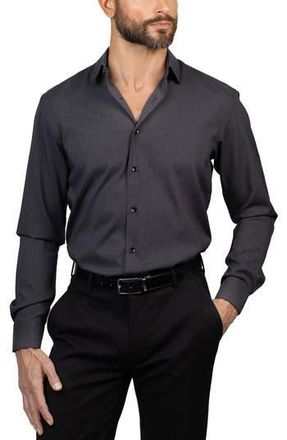 Eddie Bauer Trim Fit Dress Shirt in Black at Nordstrom Rack, Size 15 - 34/35