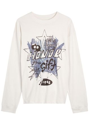 Honor The Gift Printed Cotton top - White - M