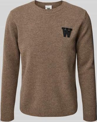 Wood Wood Wollpullover in Strick-Optik in Hazel, Größe S