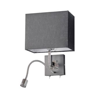 Lucande L&aacute;mpara De Pared rebekka En Negro Textura, Tela, Tejido, Seda - Lucande